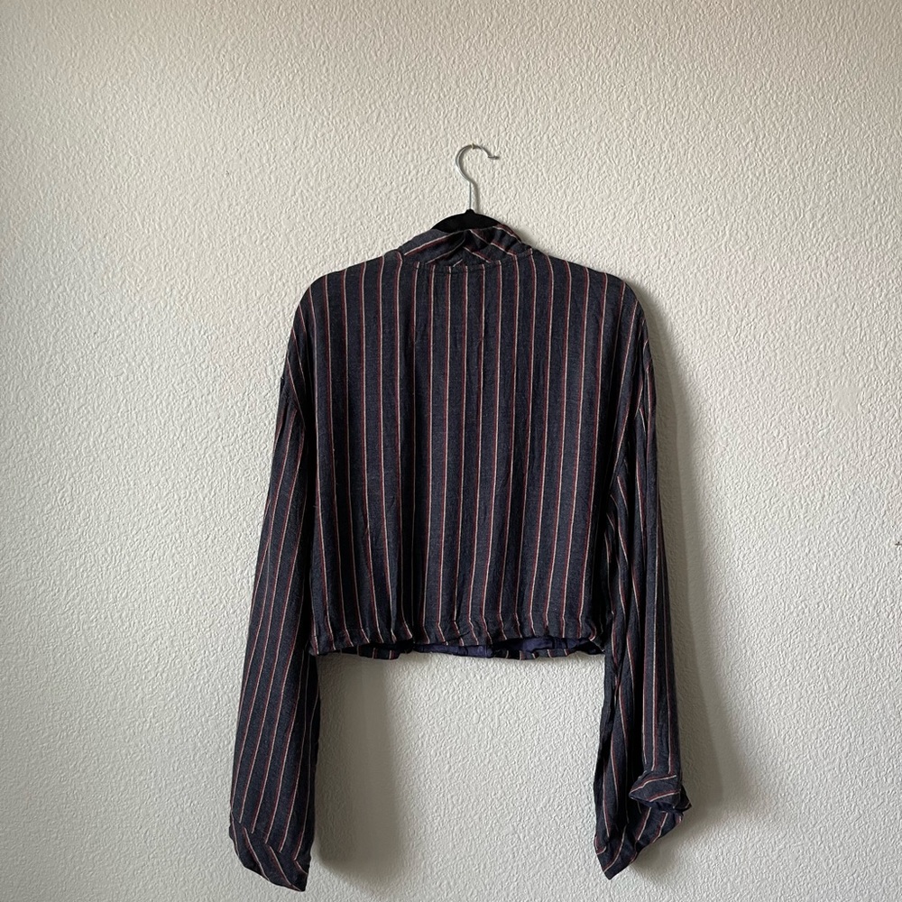 34N 118W Striped Long Sleeve Crop Top Size Small - Picture 4 of 4
